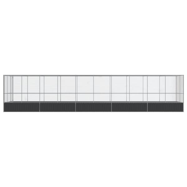 vidaXL Voliere med forlengelse sølv 1039x207x212 cm stål