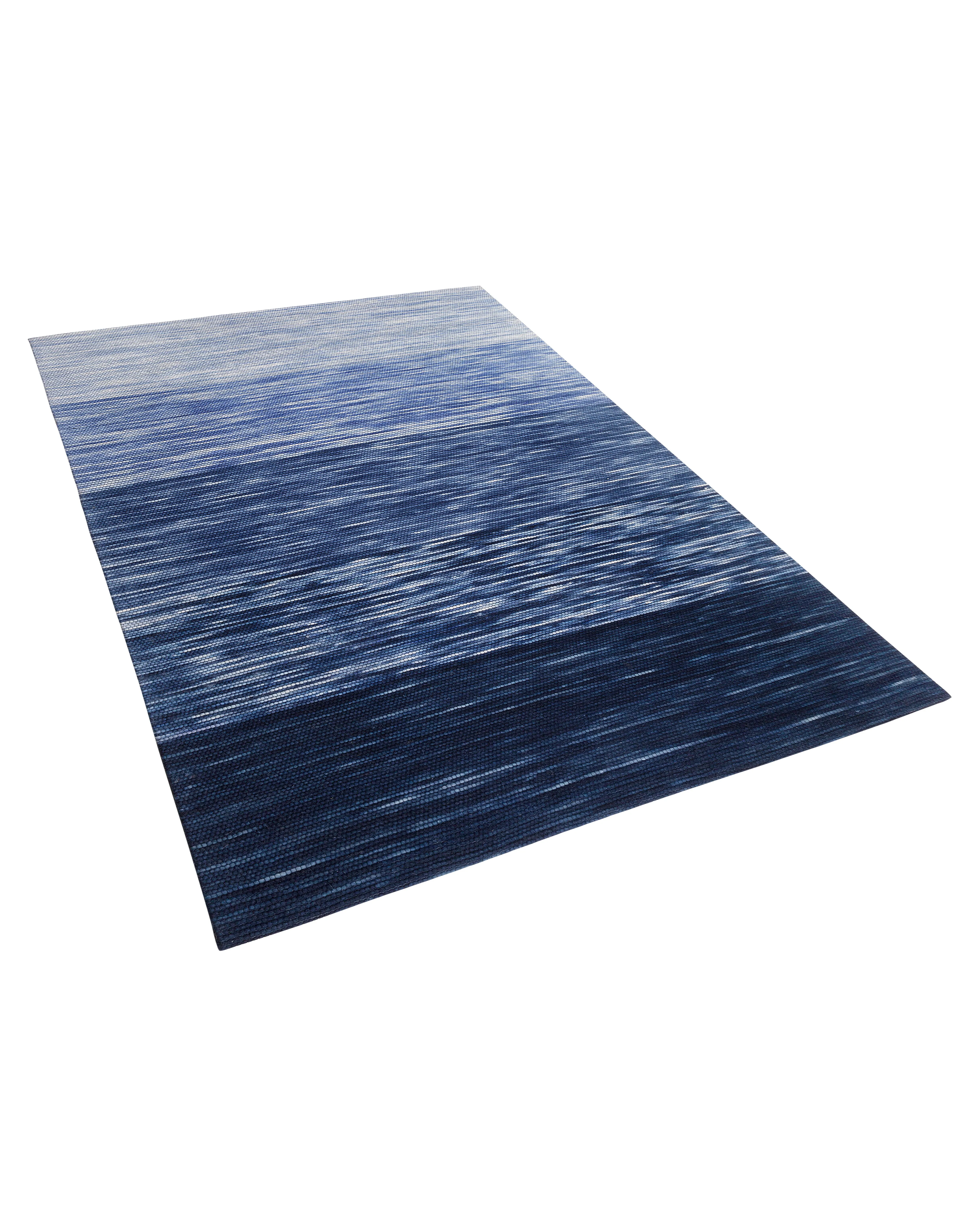 Vloerkleed KAPAKLI Blauw 140 x 200 cm Wol