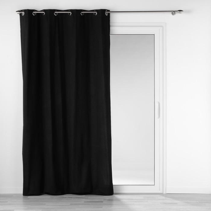 RIDEAU OEILLETS 140X240CM COTON UNI MISTRALINE NOIR