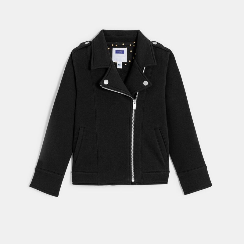 Blouson Perfecto en molleton noir Fille