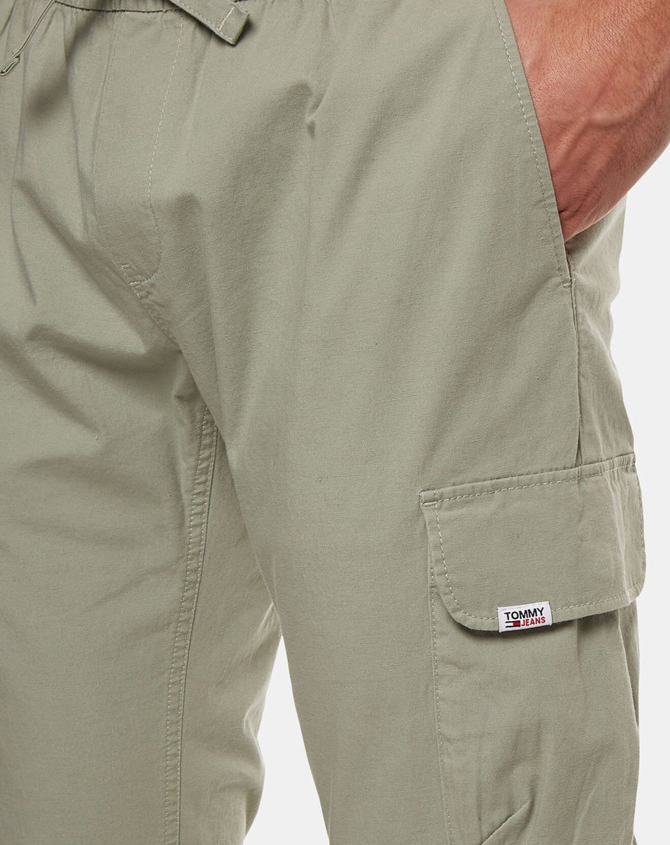 Tommy Jeans Pantalon cargo ajusté Scanton Track vert gris