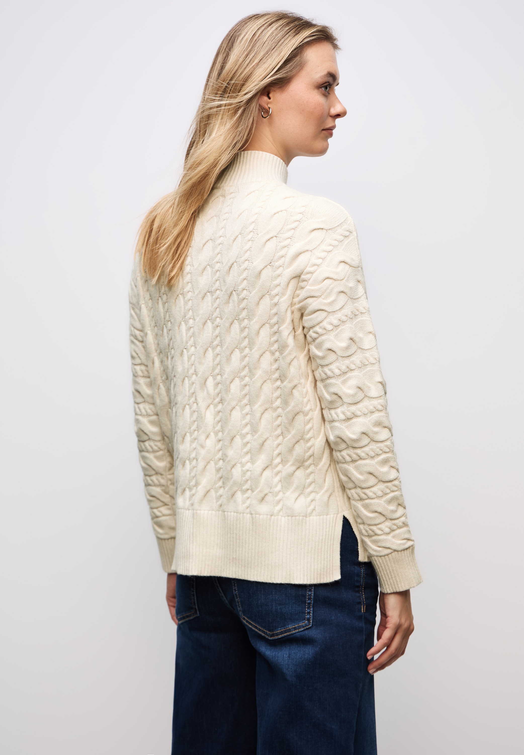 STREET ONE Rollkragenpullover , mit Zopfmuster