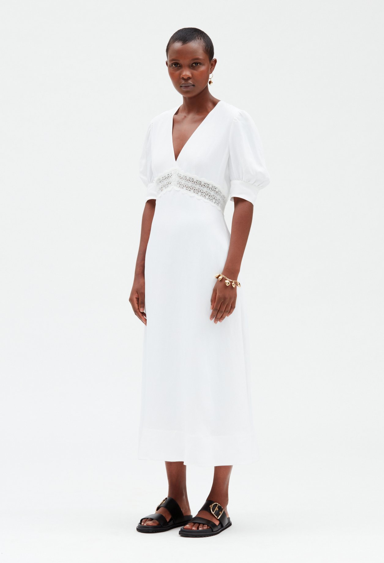 Robe midi brodee