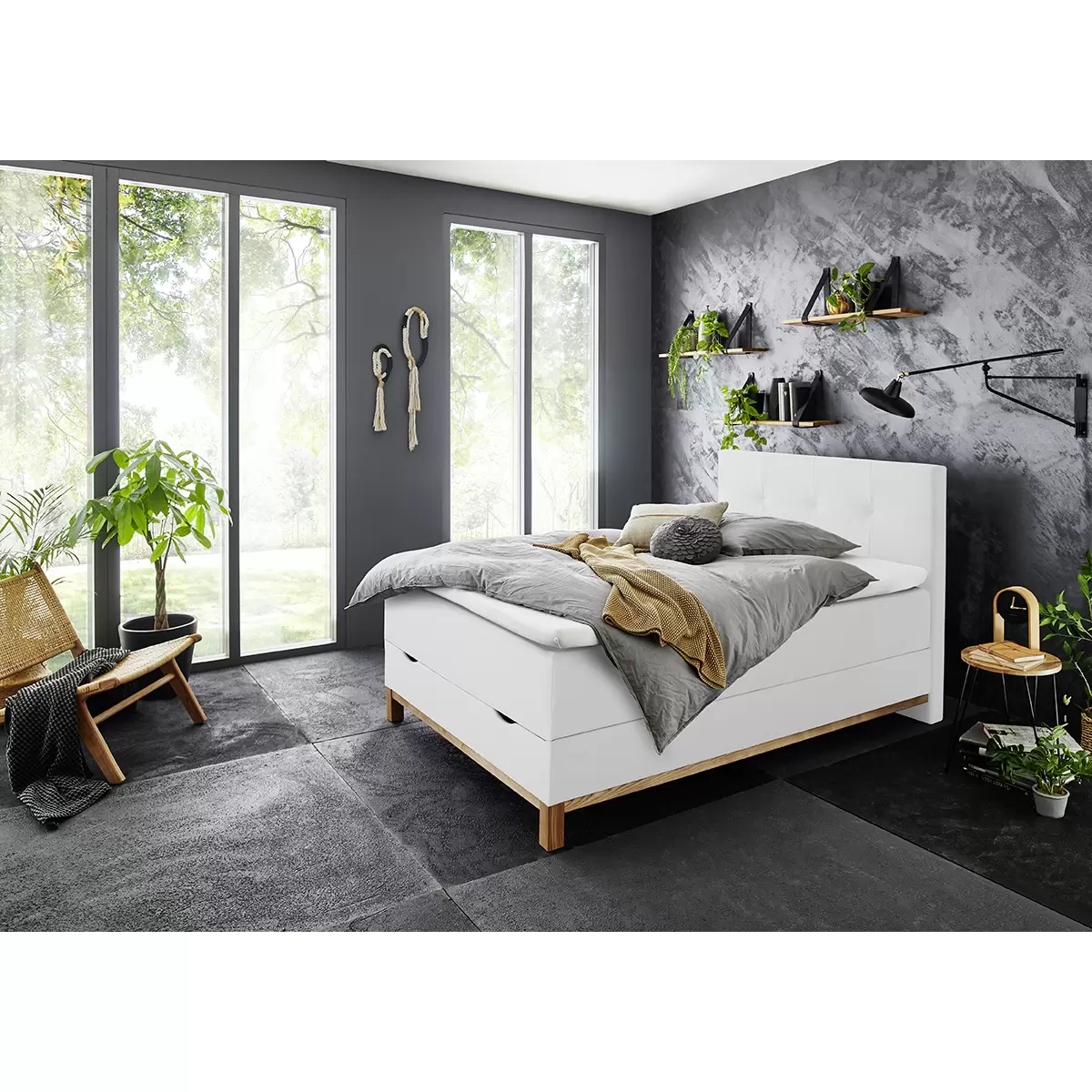 Boxspringbett CATANIA 120x200 weiss