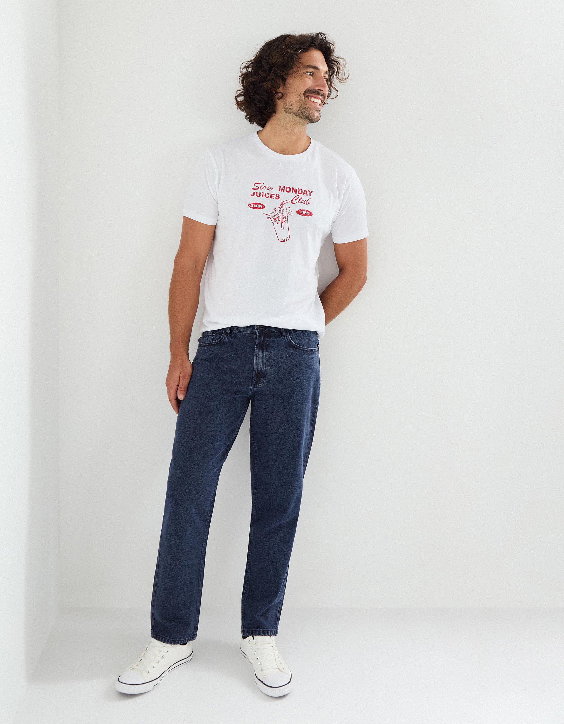Calças 'Relaxed Fit', Homem, Azul Escuro