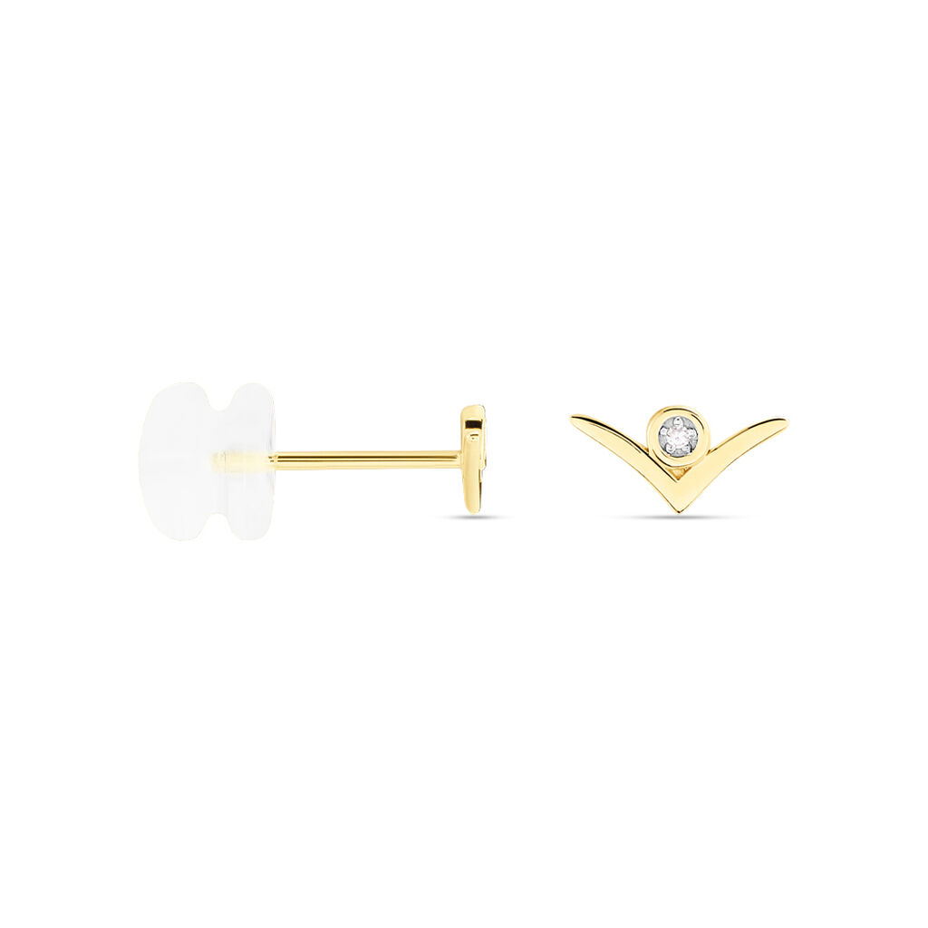 Boucles D'oreilles Puces Volia Or Jaune Diamant