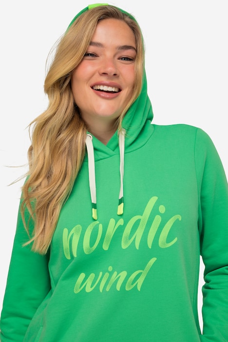 Sweatkleid, Kapuze, Schriftzug, mit recyceltem Polyester