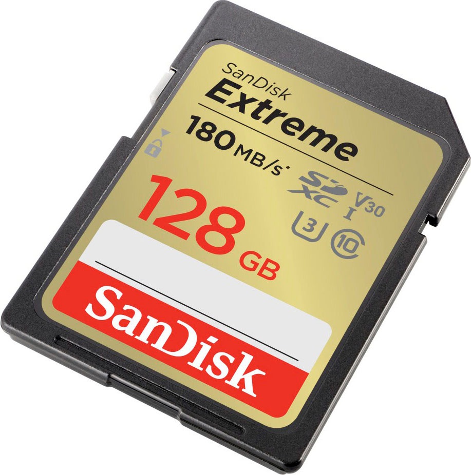 Sandisk Speicherkarte »Extreme 128GB« (128 GB UHS Class 3 180 MB/s Lesegeschwindigkeit)