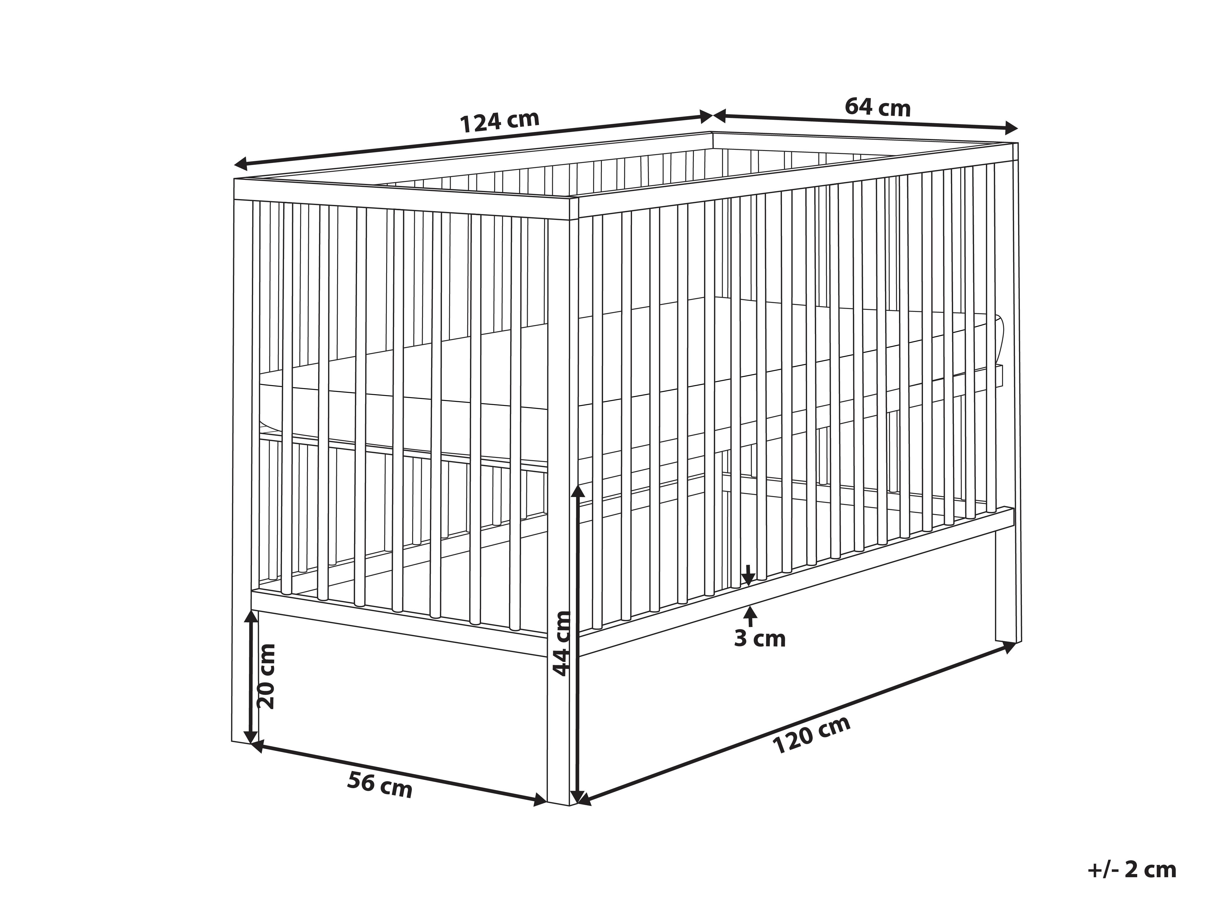 Babybedje Dennenhout BELENGER 60 x 120 cm Lichtbruin
