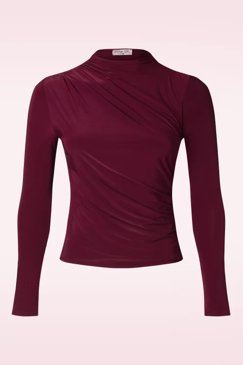 Vintage Chic for Topvintage Vive slinky top in wijnrood