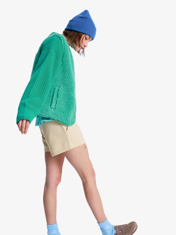 Iconic Town Gilet en polaire sherpa Vert Femme