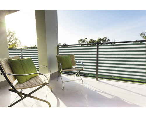 Balkonscherm 90 x 500 cm, groen-wit