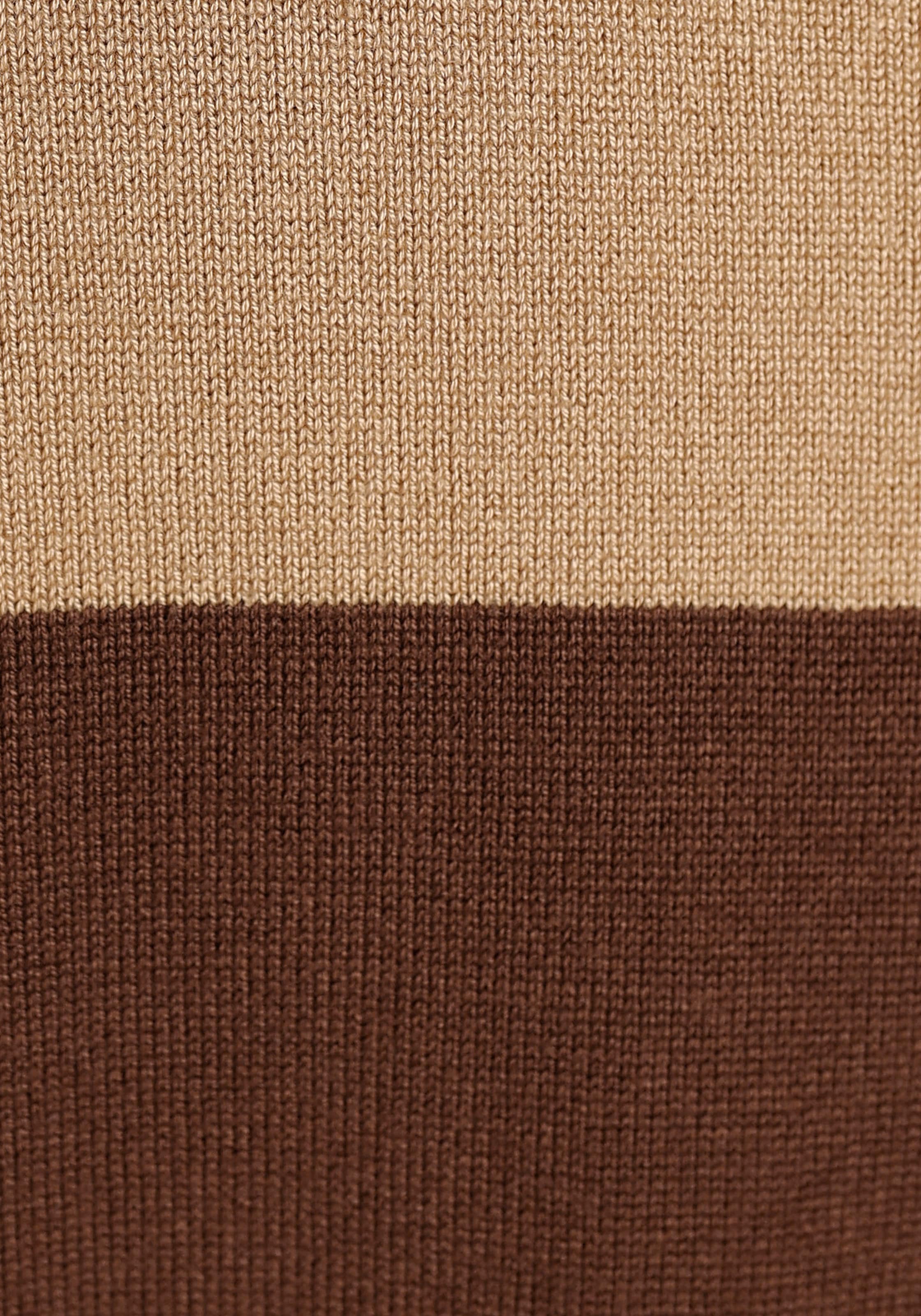 Boysen's 3/4 Arm-Pullover , im modischen Streifen-Design mit Zierknopfleiste