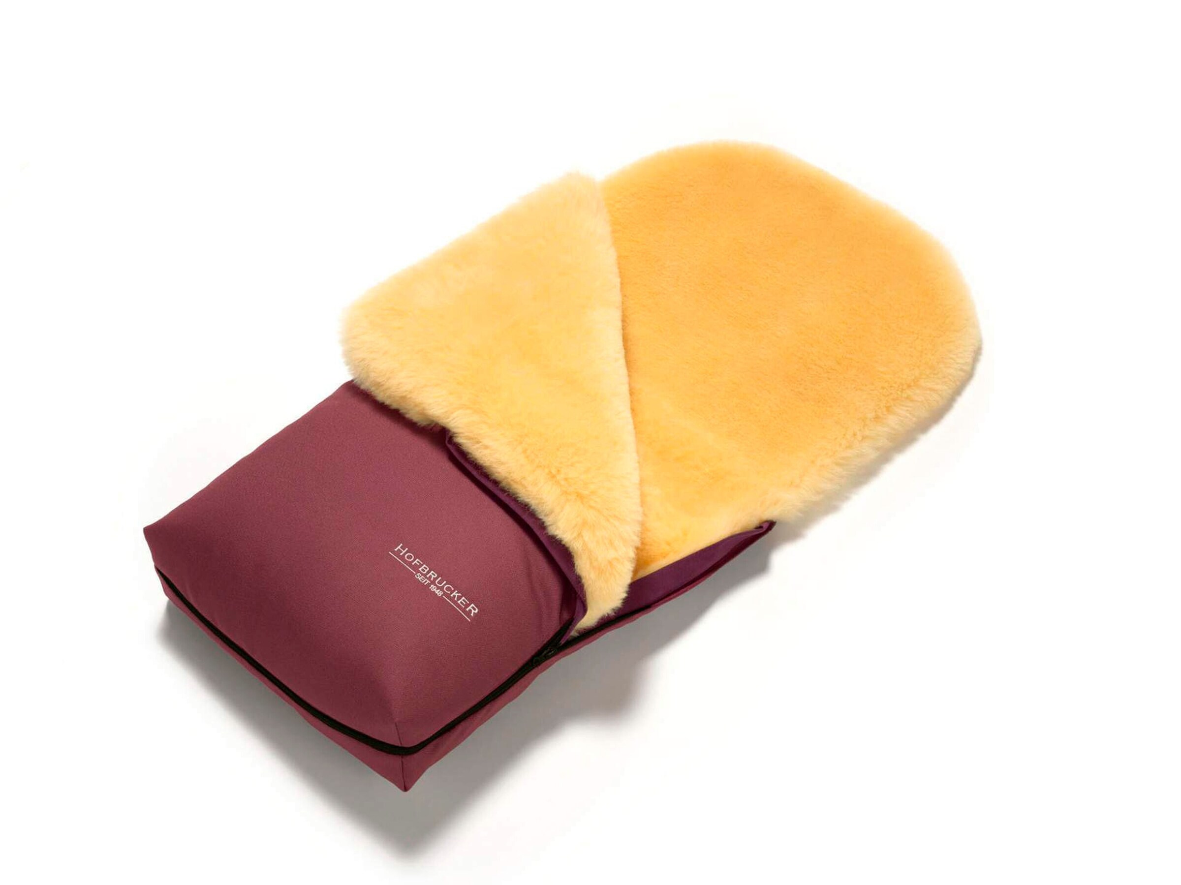 Hofbrucker Kinderwagen Lammfell-Fußsack Putzi Bordeaux