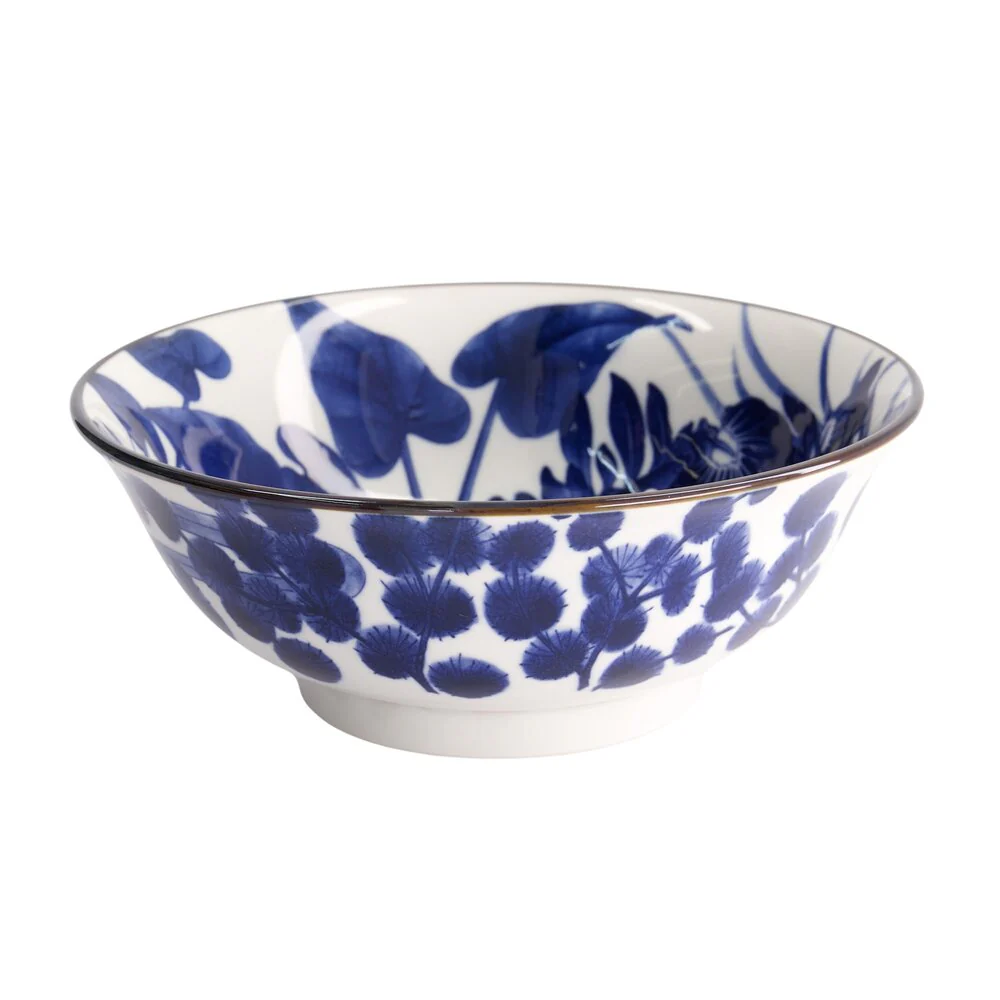 Tokyo Design Studio  Mixed Iris ramen skål, Blue/White - Ø20,5 cm.
