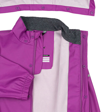 Mikk-Line Regnt?j m. Seler - Recycled - PU - Purple Cactus Flowe