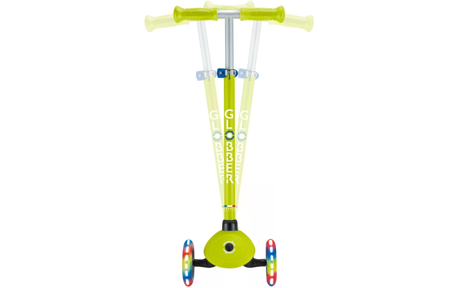 Scooter Primo Lights Limettengrün3-Rad-Roller mit Beleuchtung für Kinder