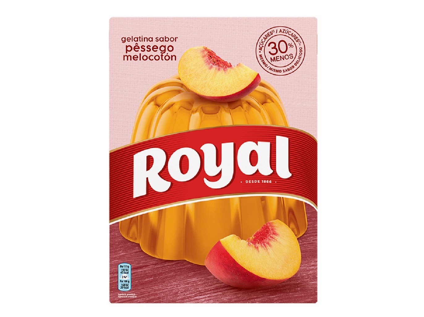 GELATINA ROYAL PÊSSEGO 2X57G