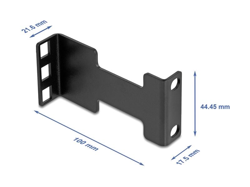 Delock Server Rack Tiefenerweiterung 1HE Schwarz Delock Server Rack Tiefenerweiterung Adapter Montagekit zur Verlängerung der Montagetiefe bis 10 cm 1 HE