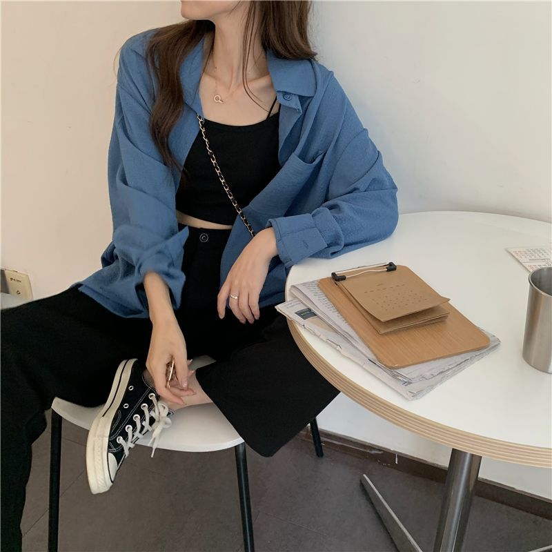 Pinatra - Effen oversized losvallend overhemd