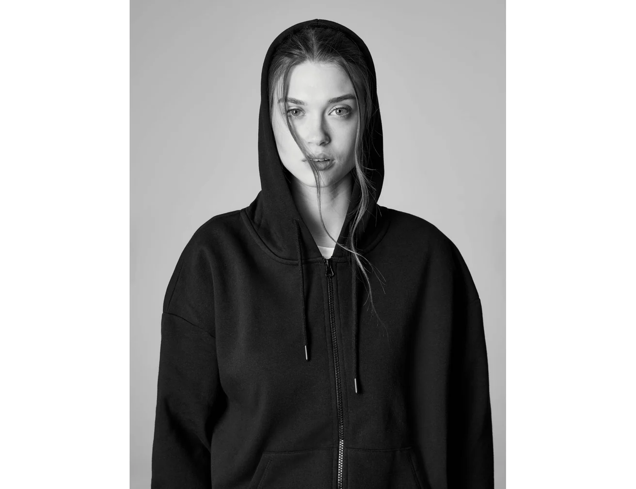 Sweat à capuche zippé noir