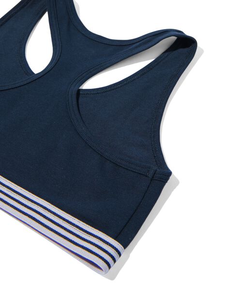 2 croptops enfant coton stretch bleu foncé