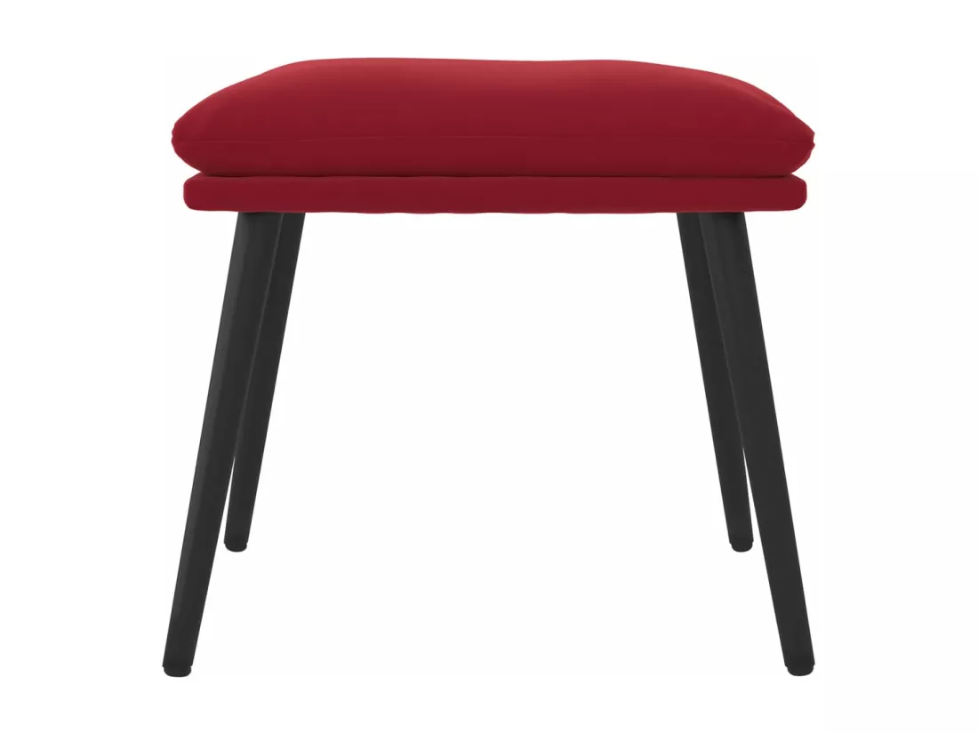 Repose-pied Rouge bordeaux 45x29,5x35 cm Velours