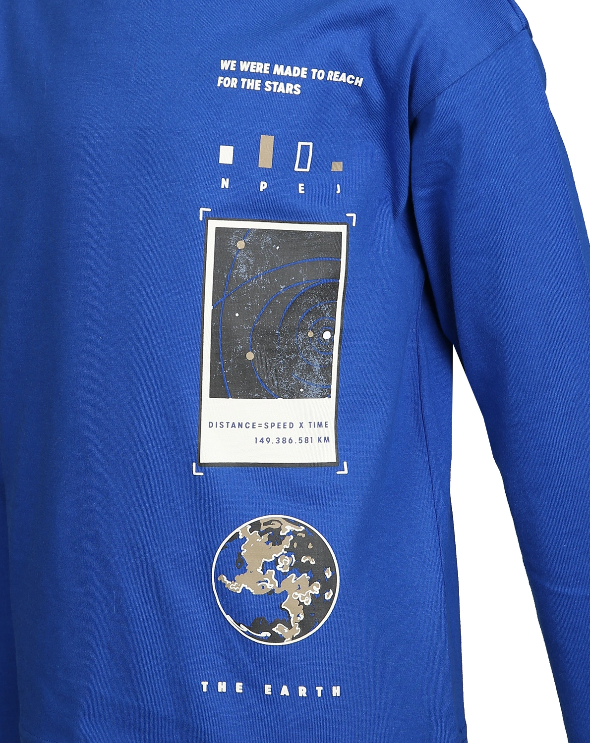 Langarm-Shirt THE EARTH in indigoblau