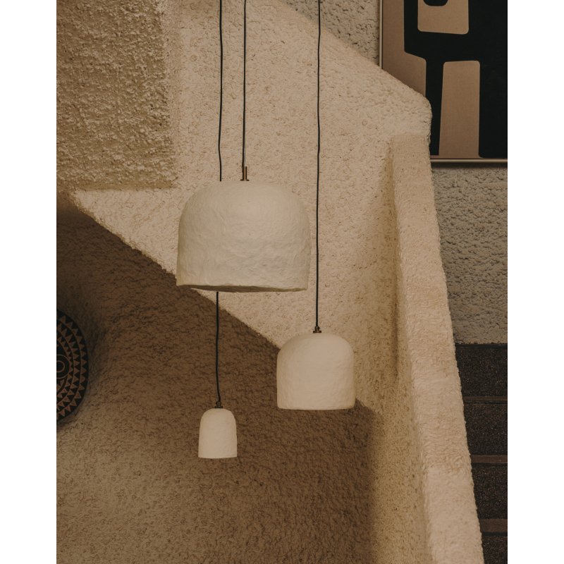 Plafonnier Sineu en papier mâché blanc Ø 34,5 cm