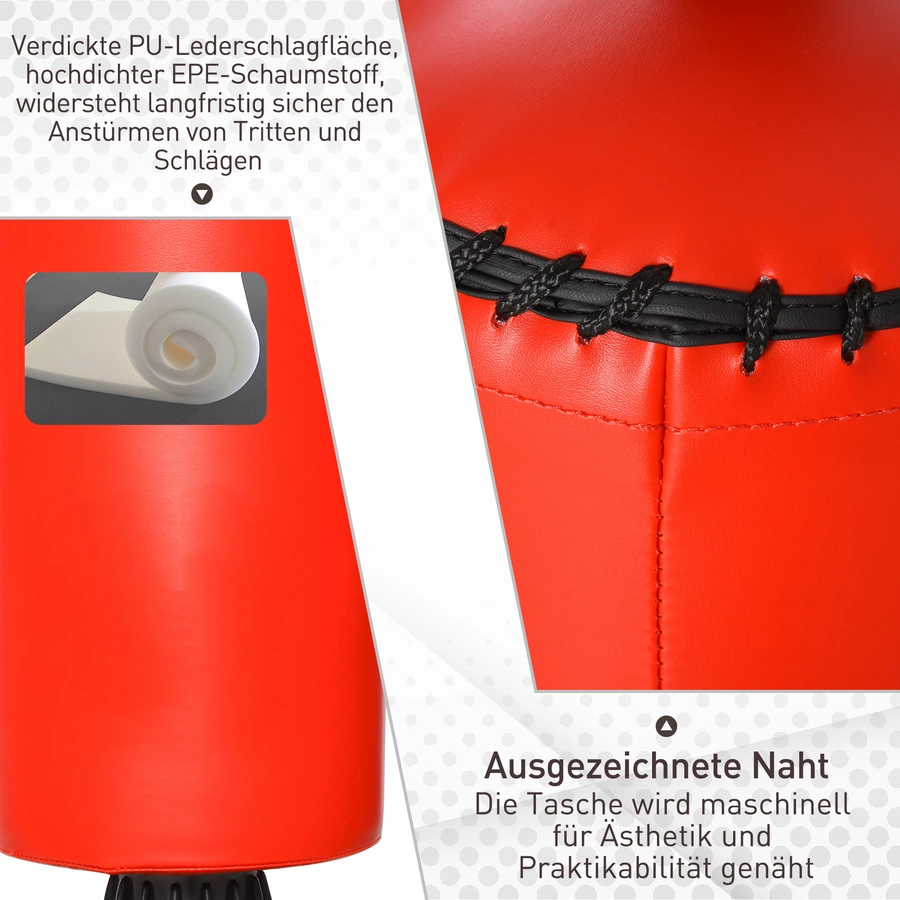 HOMCOM Boxtrainingsgerät mit drehbaren Arm schwarz, rot