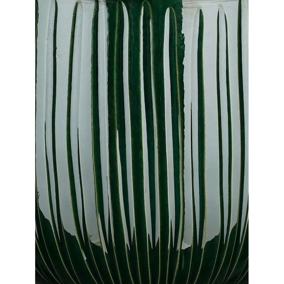 Mica Decorations Plantenpot - donkergroen - glans ribbel -27x25cm