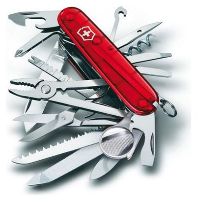 Couteau suisse Victorinox Swisschamp rouge translucide