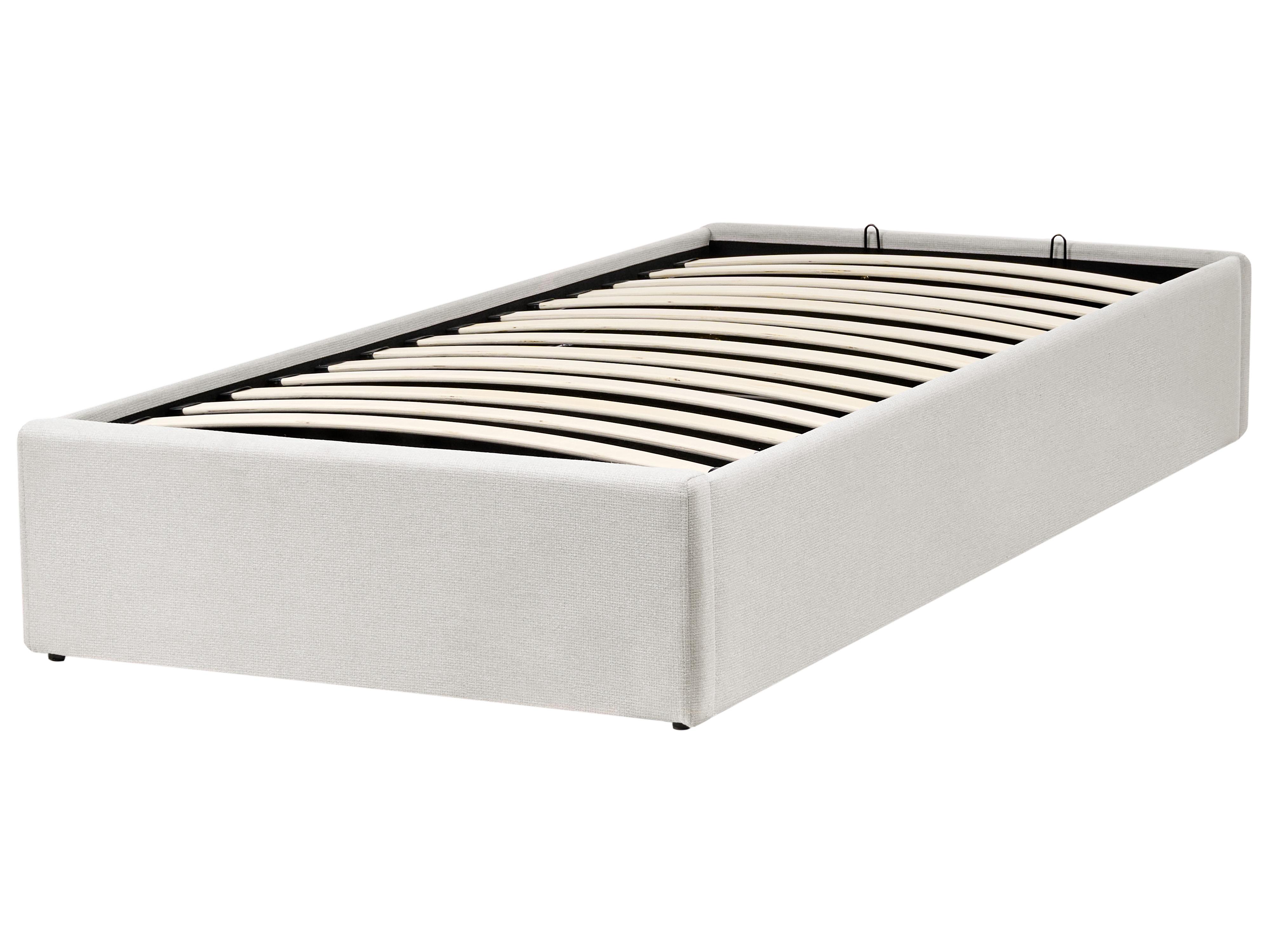 Opbergbed zonder hoofdbord Stof DINAN 90 x 200 cm Lichtbeige