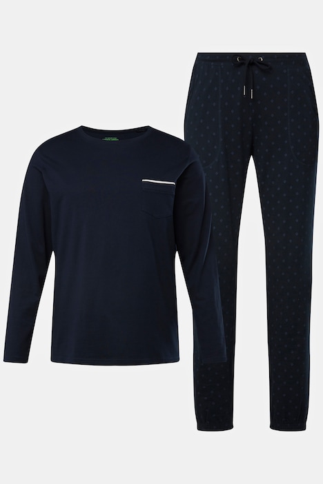 Schlafanzug, Homewear, OEKO-TEX, Langarmshirt, lange Hose, bis 8 XL, Tall