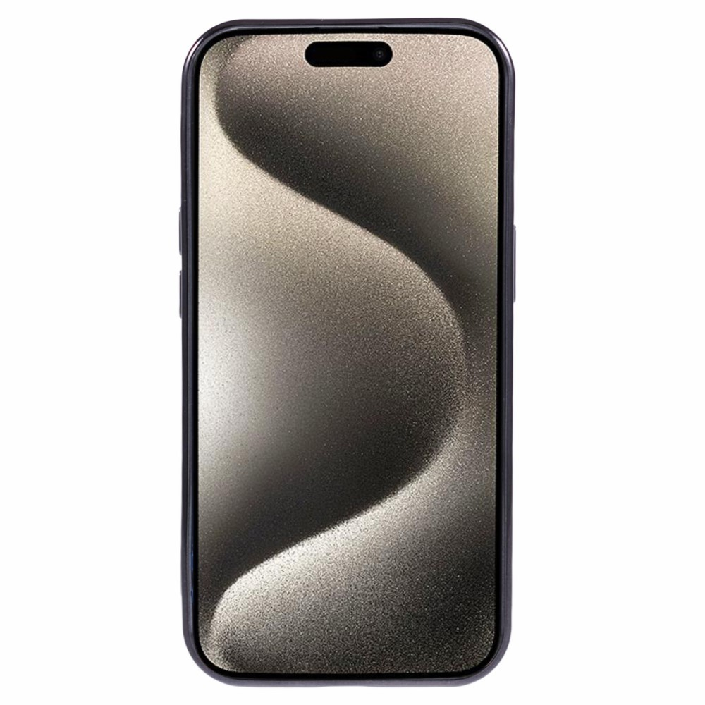 iPhone 15 MagSafe Gummi Case Hülle Galvanisierter Rahmen im Mechanischen Zahnrad Design   Kameraglasschutz - Schwarz