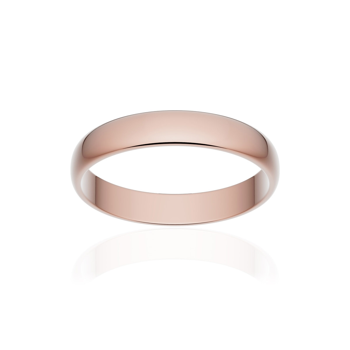 Alliance or 375 rose poli demi-jonc 3,5mm