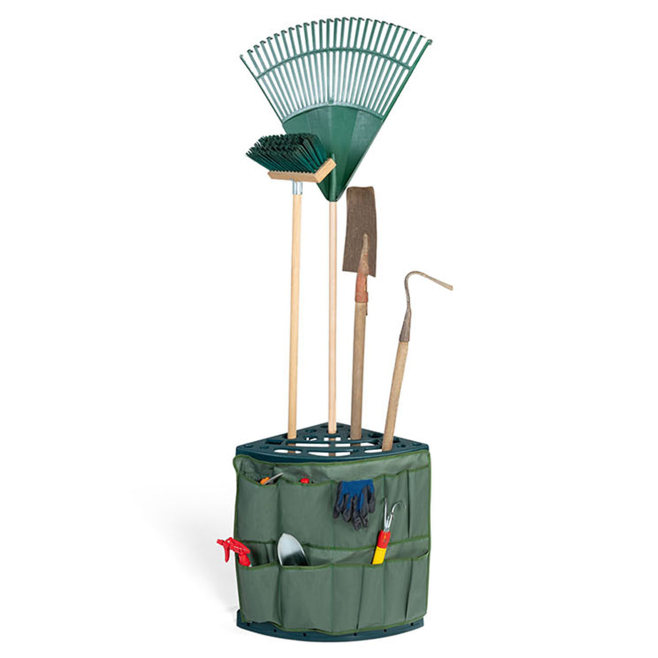 Pratik Garden Rack d'angle pour outils de jardin vert  - 43x43x59 cm