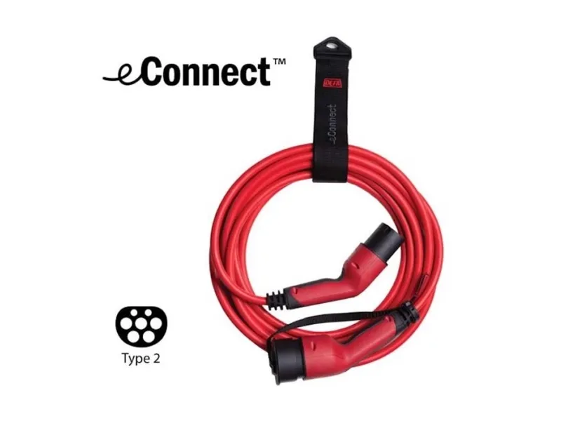 DEFA eConnect Type 2 Ladekabel til elbil - 22 kW - 7,5 meter