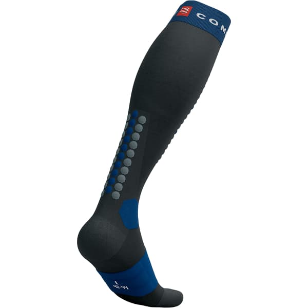 Chaussette de ski COMPRESSPORT ALPINE SKI FULL SOCKS BLACK/ESTATE BLUE