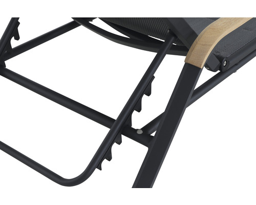 Siena Tuinligstoel 69,5 x 195 x 108 cm Aluminium Hout Kunststof grijs