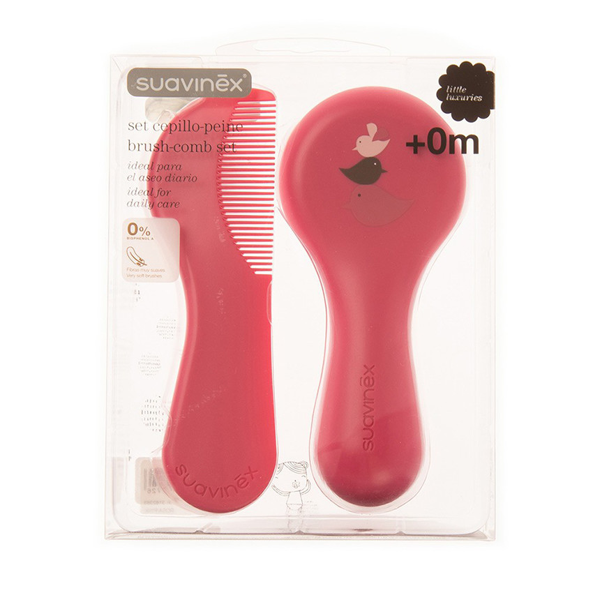 Brosse et peigne rose
