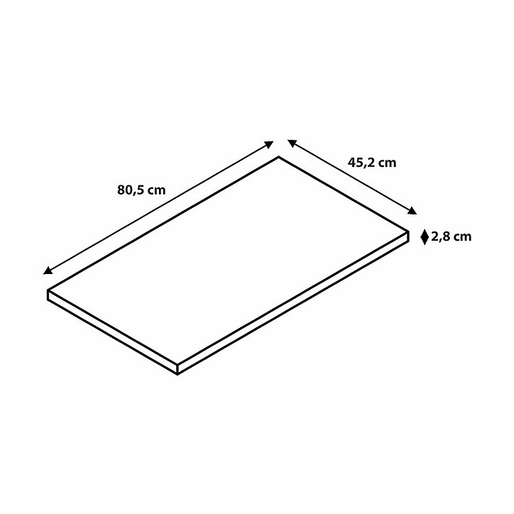 Plan de toilette GoodHome Perma placage chêne 80 cm