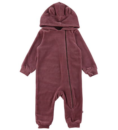 Smallstuff Strampler - Velours - Dark Rose