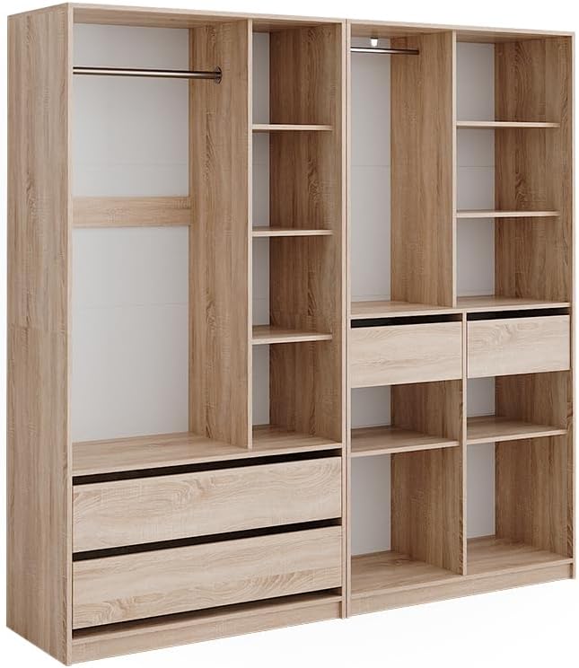 Vicco Kleiderschrank Elmo, Sonoma, 200 x 200 cm 2er Set