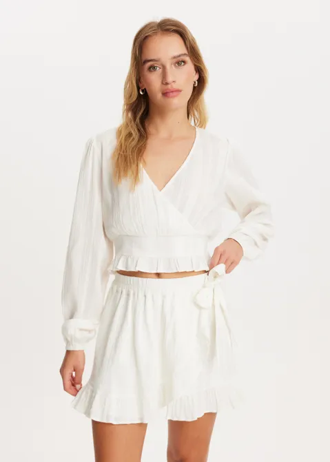 Top met lange mouwen off-white (WIT.O)
