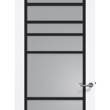 Arne & Bodil binnendeur ABD518 rook glas - extra wit afgelakt - glaslat diep zwart