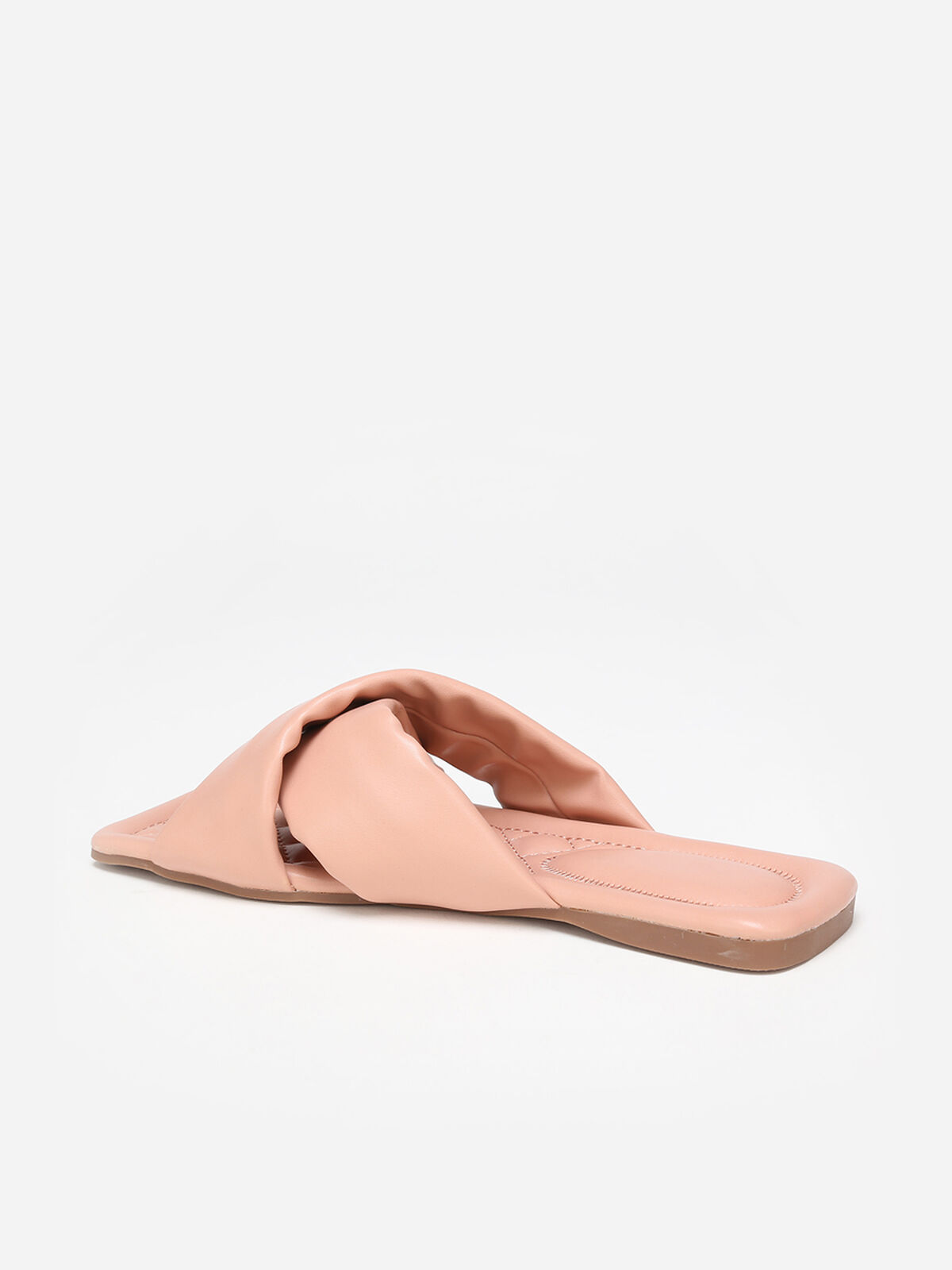 Mules à larges brides croisées- Rose