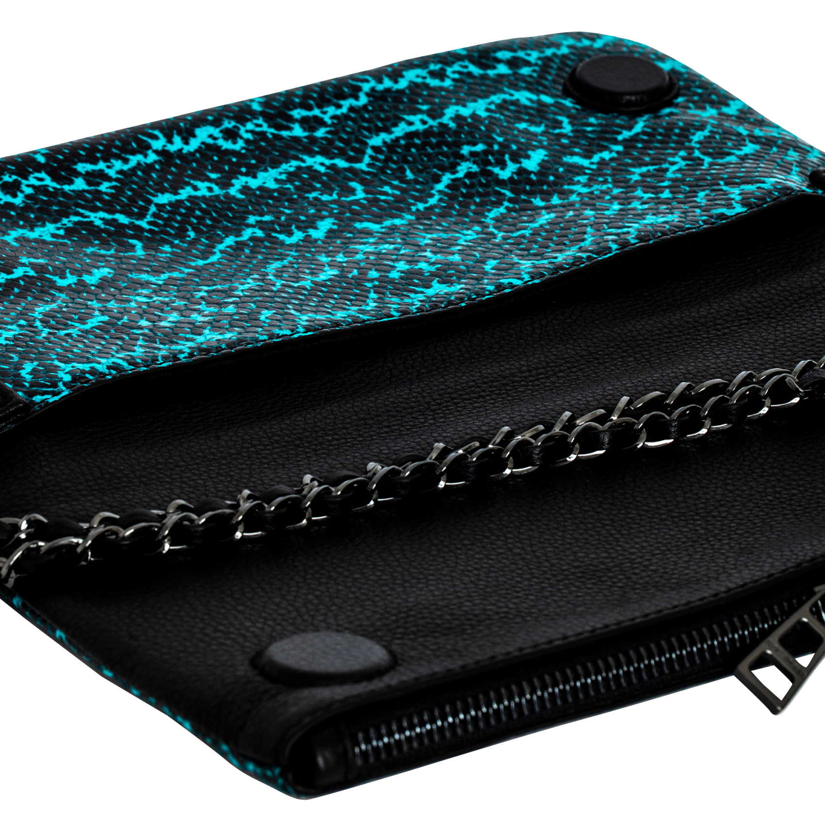 ROCK WILD - Sac bandoulière en cuir effet python | Bleu