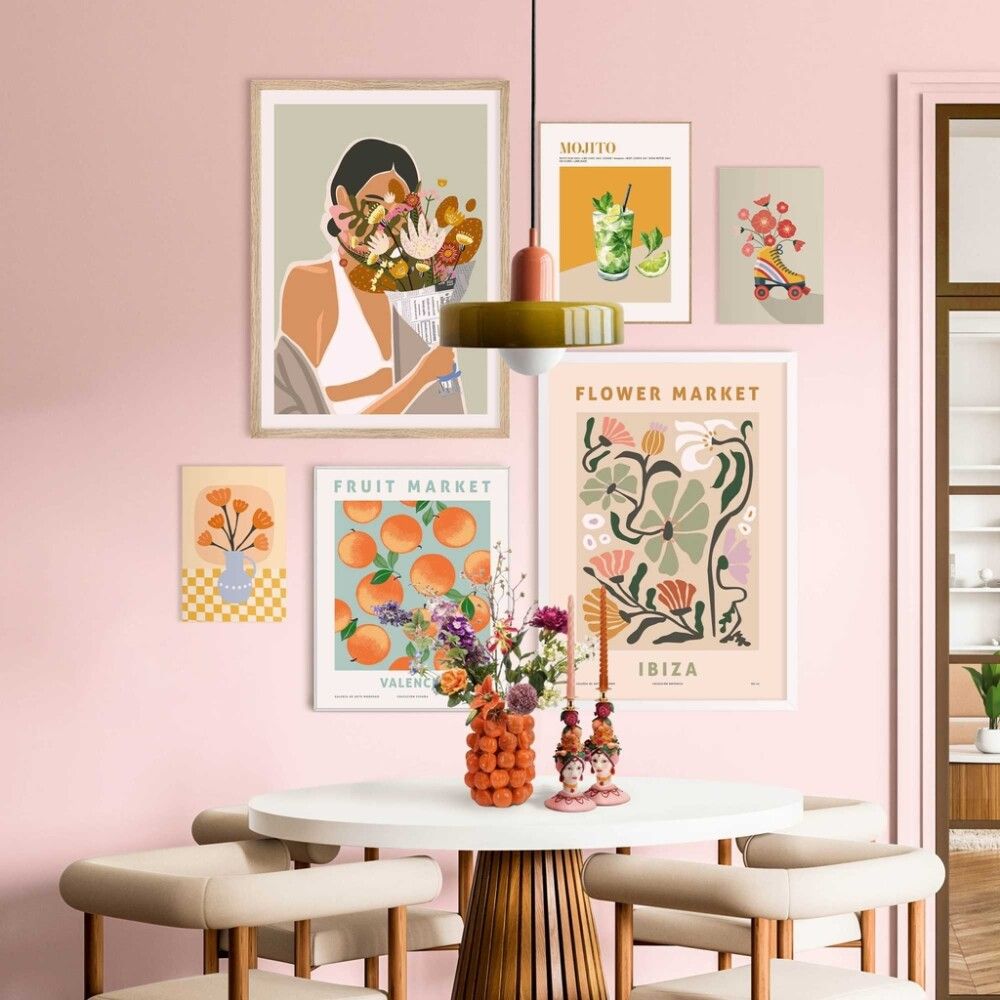 BILDE REINDERS IBIZA FLOWERS MODERN FRAME 50X70CM HVIT
