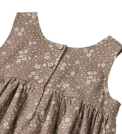 Wheat Kleid - Pinafore Wrinkles - Cocoa Brown Blumen